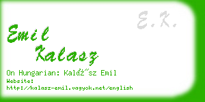 emil kalasz business card